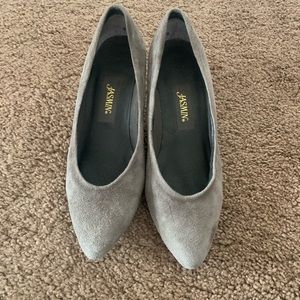 Jasmin Gray Suede Heels